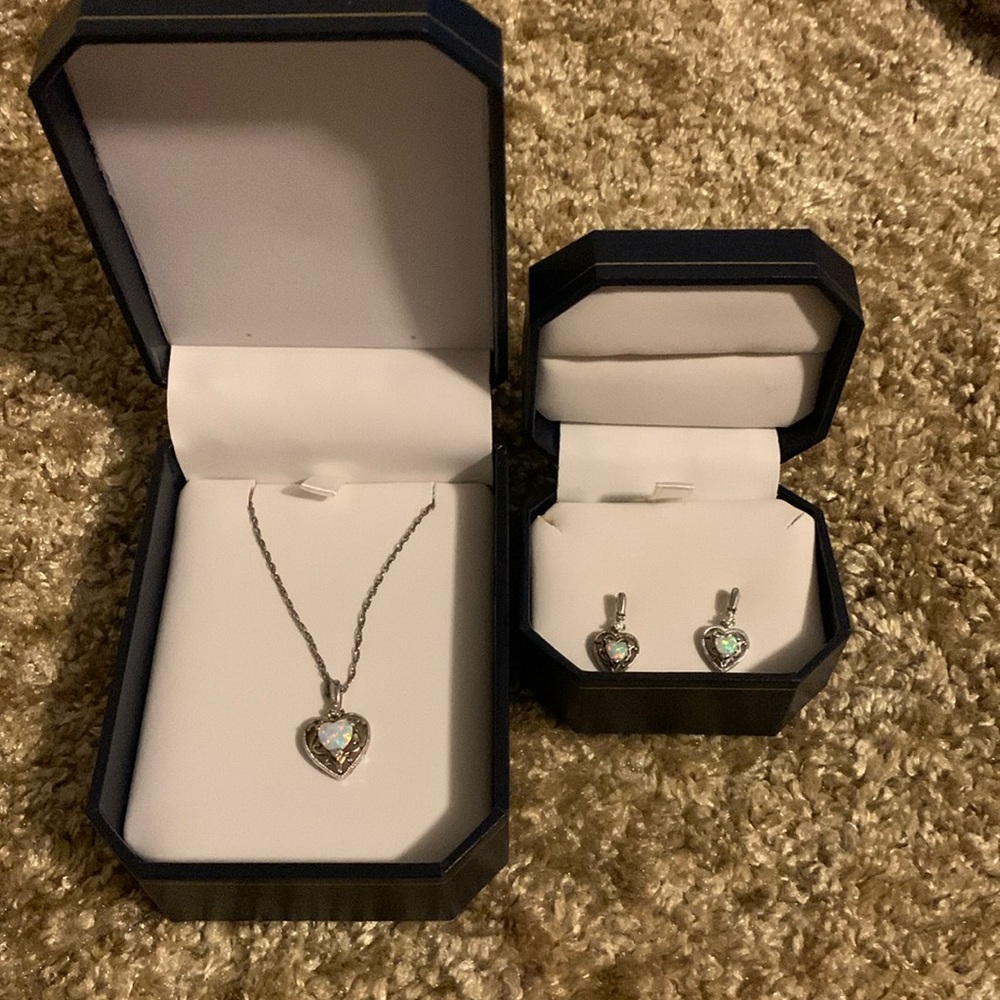 October Birthstone Necklace with matching earrings.